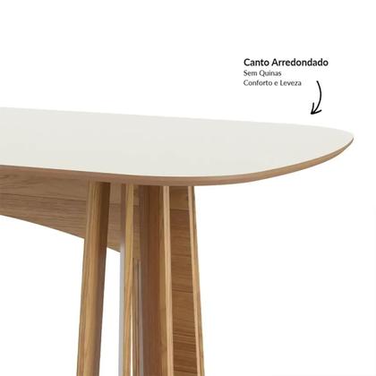 Imagem de Mesa de Jantar Oval 6 Lugares Ripada 100% MDF
