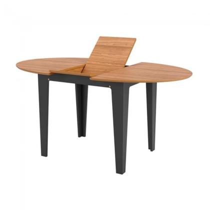 Imagem de Mesa de Jantar Oval Extensível até 159x90cm em MDF Freijó Preto Fosco Dalla Costa