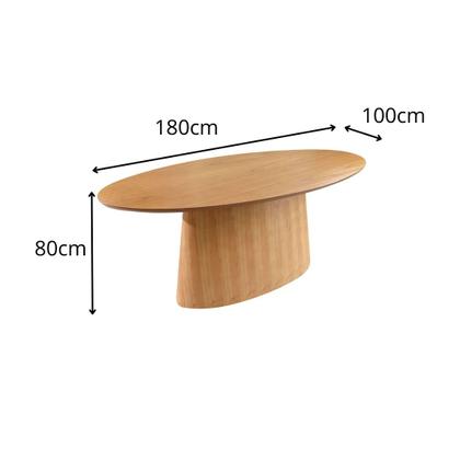 Imagem de Mesa de Jantar Oval Tampo Laminado Madeira 1,80m x 1,0m