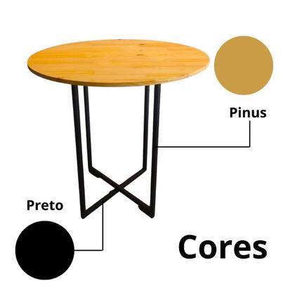 Imagem de Mesa De Jantar Para 4 Cadeiras Lugares Estilo Industrial Ferro Redonda P/ Area Gourmet