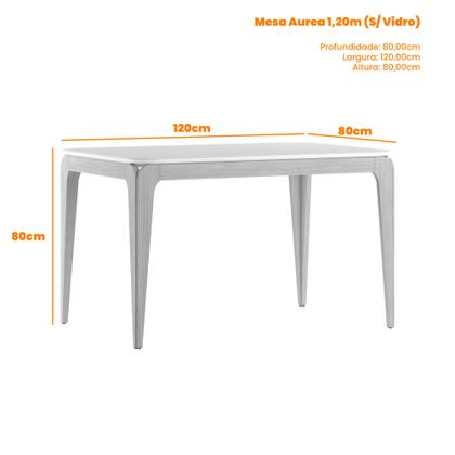 Imagem de Mesa de Jantar para 4 Lugares 1,20m Tampo Mdf Aurea Ypê - New Ceval