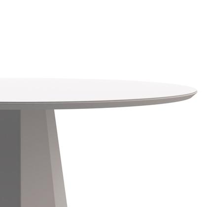 Imagem de Mesa De Jantar Para 4 Lugares 1,20m Tampo Redondo Com Vidro Isis Cor Off White New Ceval
