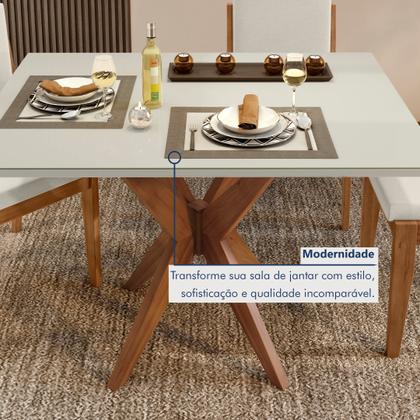 Imagem de Mesa de Jantar para 4 Lugares 120x90cm Donna em Madeira Maciça