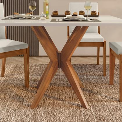 Imagem de Mesa de Jantar para 4 Lugares 120x90cm Donna em Madeira Maciça