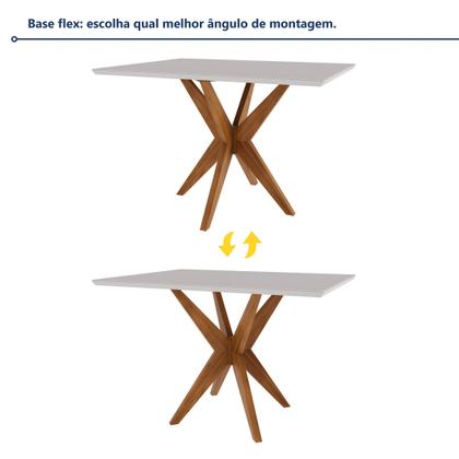 Imagem de Mesa de Jantar para 4 Lugares 120x90cm Donna em Madeira Maciça