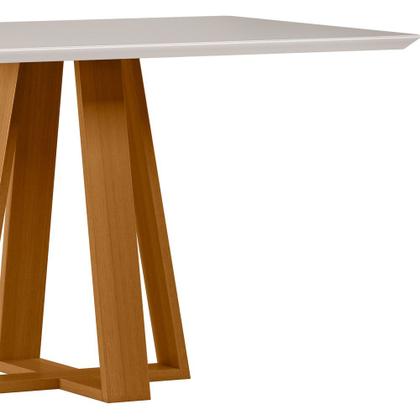 Imagem de Mesa de Jantar para 4 Lugares 1,35m Lectus Tampo em Mdf com Vidro Ypê/Off White - New Ceval
