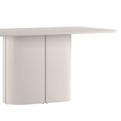 Imagem de Mesa de Jantar para 6 Lugares 160cm Tampo Mdf com Vidro Serena Off White - New Ceval