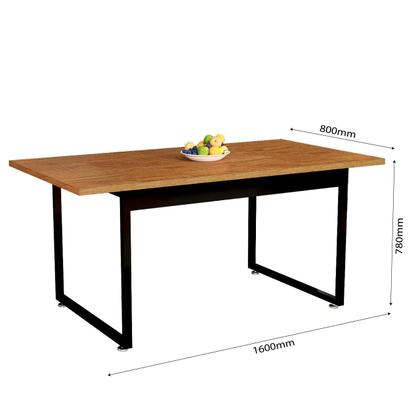 Imagem de Mesa de Jantar Para 6 Lugares 160x80 Para Cozinha Sala de Jantar e Restaurante Com Pés de Ferro