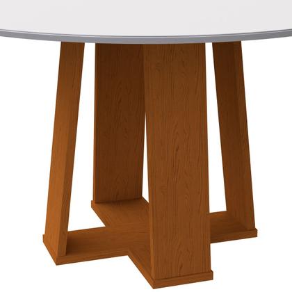 Imagem de Mesa De Jantar Para 6 Lugares Tampo Redondo Com Vidro 1,35m Isabela Ype Off White New Ceval