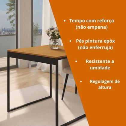 Imagem de Mesa de Jantar Pequena Industrial 80x80  Ideal para Cozinhas Modernas