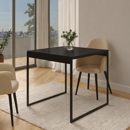 Imagem de Mesa de Jantar Pequena Industrial 80x80cm Amadeirada Moderna Para 4 Lugares MDF Compacta