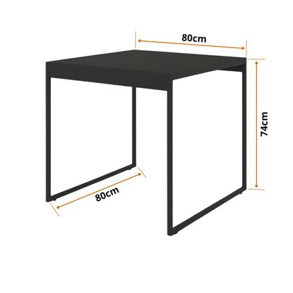 Imagem de Mesa de Jantar Pequena Industrial 80x80cm Amadeirada Moderna Para 4 Lugares MDF Compacta