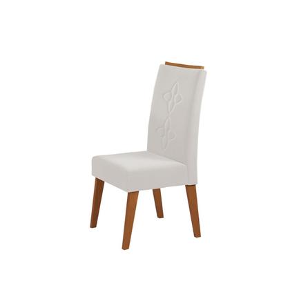 Imagem de Mesa de Jantar Quadrada Carmel C/8 Cad Flora Madeira Maciça Mel/Off White/V.marfim