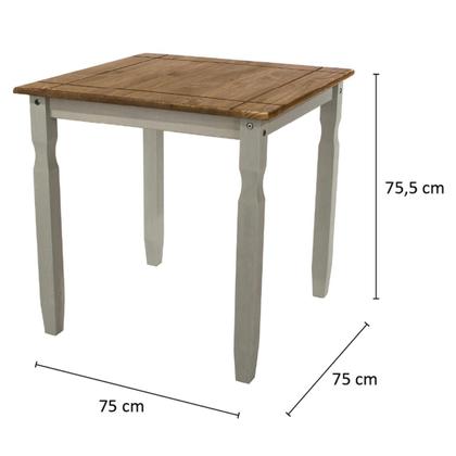 Imagem de Mesa de Jantar Quadrada de Madeira Cinza Lavado