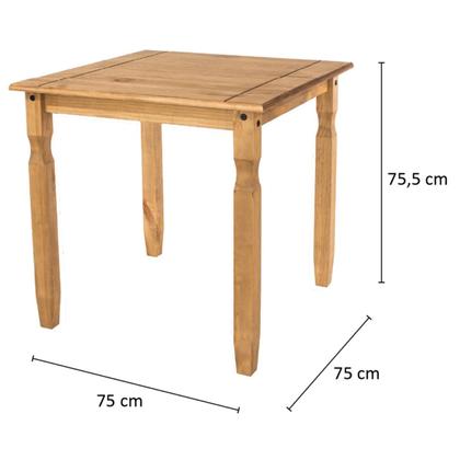 Imagem de Mesa de Jantar Quadrada de Madeira Maciça Marrom Antique