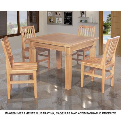 Imagem de Mesa de Jantar Quadrada Madeira Maciça Rústica 80cm Estela Pés Diamante - Natural