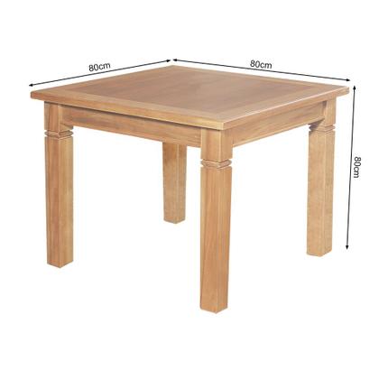 Imagem de Mesa de Jantar Quadrada Madeira Maciça Rústica 80cm Estela Pés Diamante - Natural