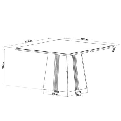 Imagem de Mesa de Jantar Quadrada Monza com 8 Cadeiras Madeira Maciça Vegas