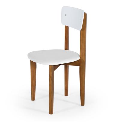 Imagem de Mesa de Jantar RaviLar Base Madeira Maciça com 2 Cadeiras com assento de estofado ideal para apartamento 80x80