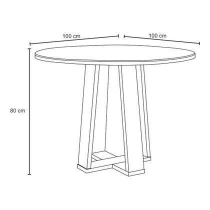 Imagem de Mesa De Jantar Redonda 4 Lugares 100cm Ella N02 Ypê/Preto - Mpozenato