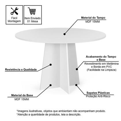 Imagem de Mesa de Jantar Redonda 4 Lugares 90cm Isabela Branco - Straub Web