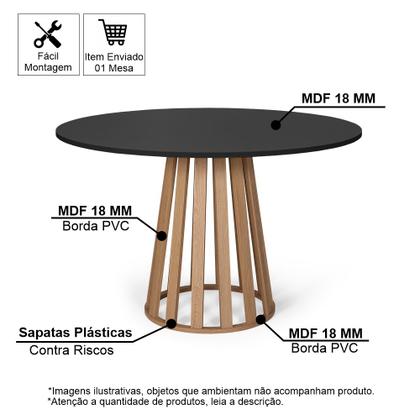 Imagem de Mesa de Jantar Redonda 4 Lugares 90cm Tália Preto/Jade - Straub Web