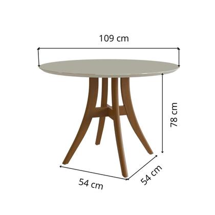 Imagem de Mesa de Jantar Redonda 4 Lugares com Tampo de Vidro 109cm Ref 910
