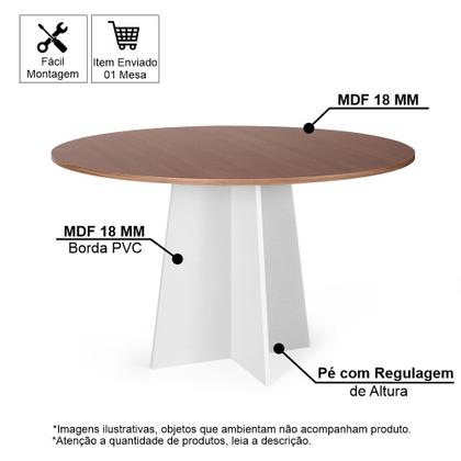 Imagem de Mesa de Jantar Redonda 6 Lugares 120cm Isabela Noronha/Branco - Straub Web