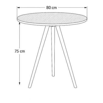 Imagem de Mesa de Jantar Redonda 80cm Tripé Bistrô MDF Madeira