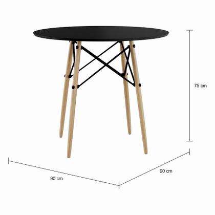 Imagem de Mesa de Jantar Redonda Amsterdã Preto 90 cm