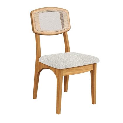 Imagem de Mesa de Jantar Redonda Base Ripada c/ 4 Cadeiras 100% MDF