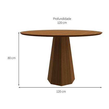 Mesa de Jantar Redonda Briar Imbuia 117 cm - Mobly Imagem de Mesa de Jantar Redonda Briar Imbuia 117 cm