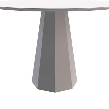 Imagem de Mesa de Jantar Redonda com Tampo de Vidro Isis Off White 135 cm