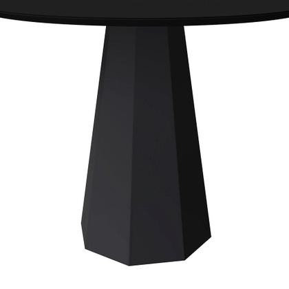 Imagem de Mesa de Jantar Redonda com Tampo de Vidro Isis Preta 100 cm
