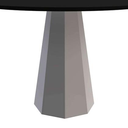 Imagem de Mesa de Jantar Redonda com Tampo de Vidro Isis Preta e Off White 120 cm