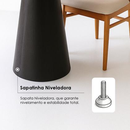 Imagem de Mesa de Jantar Redonda Cone Laminado em Madeira 90cm Cairo