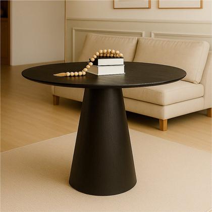 Imagem de Mesa de Jantar Redonda Cone Laminado em Madeira 90cm Cairo