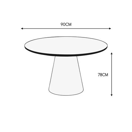 Imagem de Mesa de Jantar Redonda Cone Laminado em Madeira 90cm Cairo