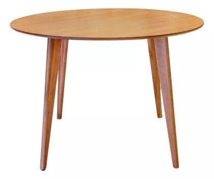 Imagem de Mesa de Jantar Redonda de Madeira Dina com 3 Opções de Cores e Tamanho do Tampo