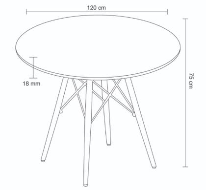 Imagem de Mesa de Jantar Redonda Eames Eiffel 120cm - Pau Ferro