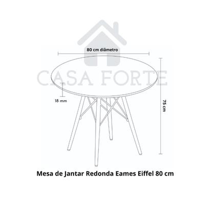 Imagem de Mesa de Jantar Redonda Eames Eiffel 80 cm - Preta