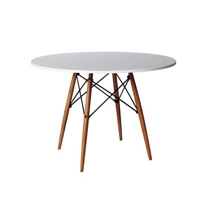 Imagem de Mesa De Jantar Redonda Eames Eiffel Wood Tampo 90cm Branco