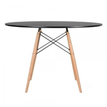 Imagem de Mesa De Jantar Redonda Eiffel Eames 110cm Tampo Madeira Preto