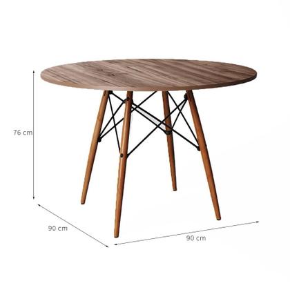 Imagem de Mesa de Jantar Redonda Eiffel Wood Amêndoa 90 cm