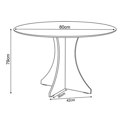 Imagem de Mesa de Jantar Redonda Elisa 4 Lugares 80x80 Base em X em Mdf - Preto