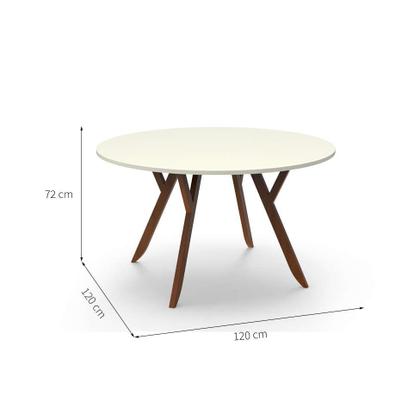 Mesa de Jantar Redonda Ipiranga Off White e Mel 120 cm - Mobly Imagem de Mesa de Jantar Redonda Ipiranga Off White e Mel 120 cm