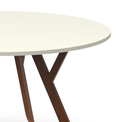Mesa de Jantar Redonda Ipiranga Off White e Mel 120 cm - Mobly Imagem de Mesa de Jantar Redonda Ipiranga Off White e Mel 120 cm