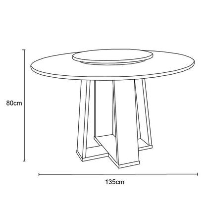 Imagem de Mesa De Jantar Redonda Isabela 1,35M Com Tampo Giratório Ypê/Off White/Off White - New Ceval