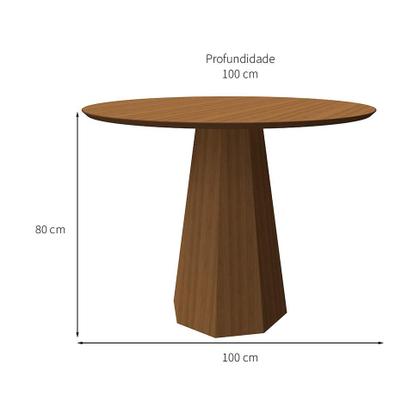 Imagem de Mesa de Jantar Redonda Isis Imbuia 100 cm