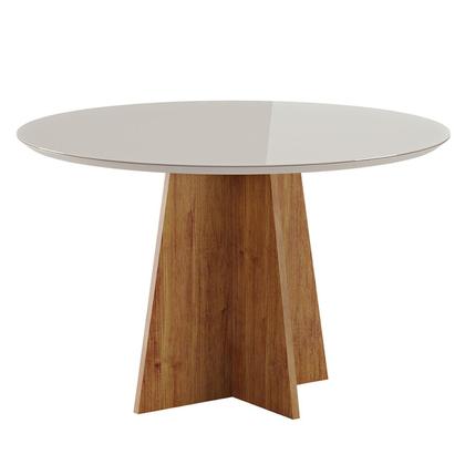 Imagem de Mesa de Jantar Redonda Julieta Com 6 cadeiras Fran Mel/Off White/Marfim Casa Giulia